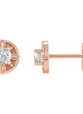 14K Rose Gold 1/5 CTW Natural Diamond Floral-Inspired Earrings