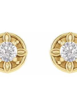 14K Rose Gold 1/5 CTW Natural Diamond Floral-Inspired Earrings