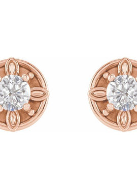 14K Rose Gold 1/5 CTW Natural Diamond Floral-Inspired Earrings
