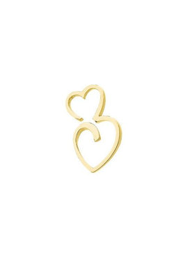 14K Yellow Gold Double Heart Pendant