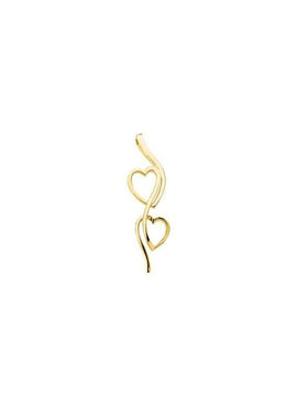 14K Yellow Gold Double Heart Pendant
