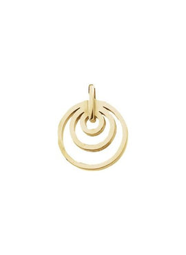 10K Yellow Gold 19 mm Concentric Circle Pendant