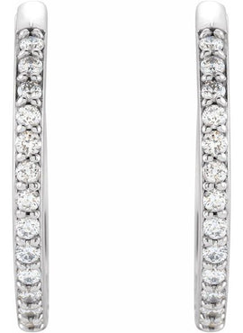 14K Rose Gold 1/8 CTW Natural Diamond Hinged 12.5 mm Hoop Earrings