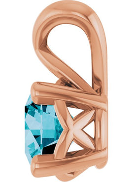 Sterling Silver 5 mm Round Natural London Blue Topaz Pendant