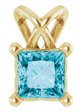 Sterling Silver 5 mm Round Natural London Blue Topaz Pendant
