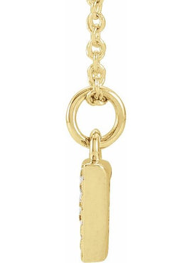 14K Yellow Gold Petite Pavé®.02 CTW Natural Diamond Numeral 1 16-18
