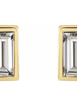 14K White Gold .07 CTW Natural Diamond Bezel-Set Earrings
