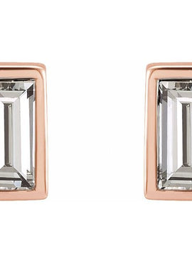 14K White Gold .07 CTW Natural Diamond Bezel-Set Earrings