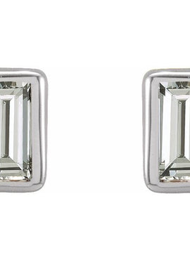 14K White Gold .07 CTW Natural Diamond Bezel-Set Earrings