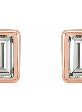 14K White Gold .07 CTW Natural Diamond Bezel-Set Earrings
