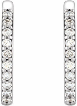 14K Rose Gold 1/8 CTW Natural Diamond Hinged 12.5 mm Hoop Earrings