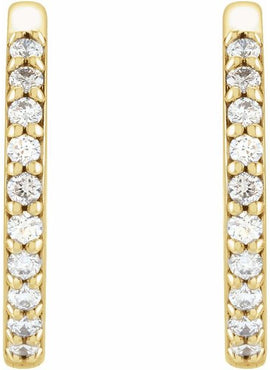 14K Rose Gold 1/8 CTW Natural Diamond Hinged 12.5 mm Hoop Earrings