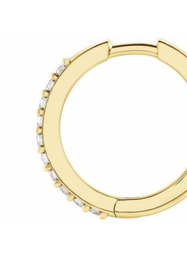 14K Rose Gold 1/8 CTW Natural Diamond Hinged 12.5 mm Hoop Earrings