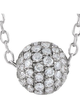14K White Gold 3 mm 1/8 CTW Natural Diamond Ball Pendant