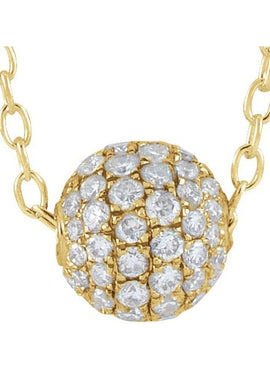 14K White Gold 3 mm 1/8 CTW Natural Diamond Ball Pendant