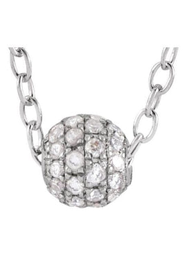 14K White Gold 3 mm 1/8 CTW Natural Diamond Ball Pendant