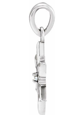 Platinum .01 CT Natural Diamond Snowflake Pendant
