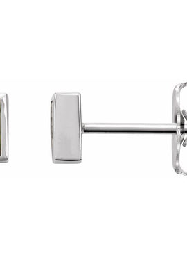 14K White Gold .07 CTW Natural Diamond Bezel-Set Earrings