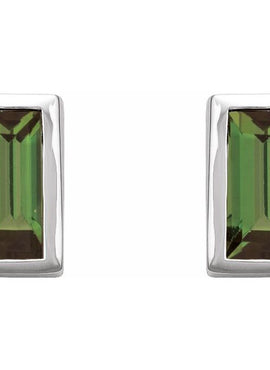 14K White Gold .07 CTW Natural Diamond Bezel-Set Earrings