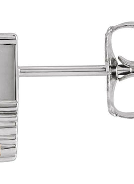 Platinum Natural Blue Sapphire & .03 CTW Natural Diamond Bar Earrings