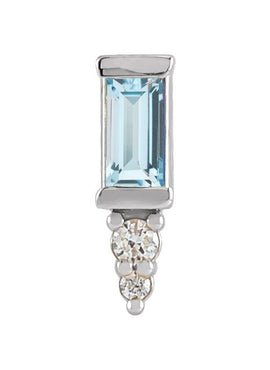 Platinum Natural Blue Sapphire & .03 CTW Natural Diamond Bar Earrings