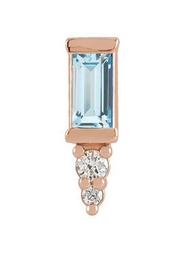 Platinum Natural Blue Sapphire & .03 CTW Natural Diamond Bar Earrings