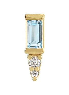 Platinum Natural Blue Sapphire & .03 CTW Natural Diamond Bar Earrings