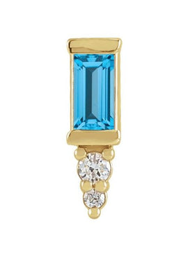 Platinum Natural Blue Sapphire & .03 CTW Natural Diamond Bar Earrings