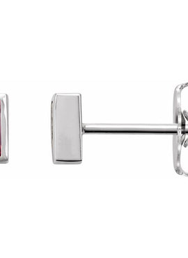 14K White Gold .07 CTW Natural Diamond Bezel-Set Earrings
