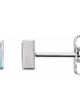 14K White Gold .07 CTW Natural Diamond Bezel-Set Earrings