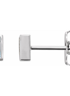 14K White Gold .07 CTW Natural Diamond Bezel-Set Earrings