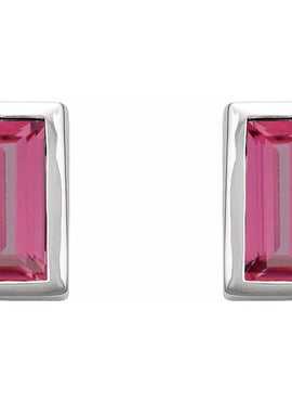 14K White Gold .07 CTW Natural Diamond Bezel-Set Earrings