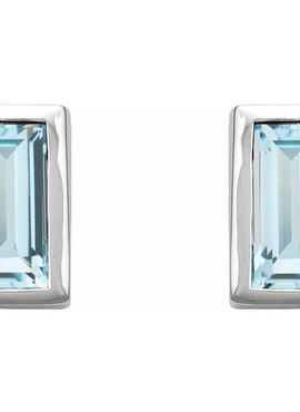 14K White Gold .07 CTW Natural Diamond Bezel-Set Earrings