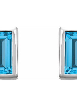 14K White Gold .07 CTW Natural Diamond Bezel-Set Earrings