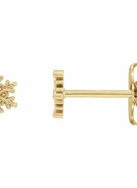 Platinum Snowflake Stud Earrings