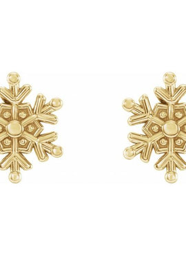 Platinum Snowflake Stud Earrings