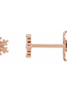Platinum Snowflake Stud Earrings