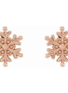 Platinum Snowflake Stud Earrings
