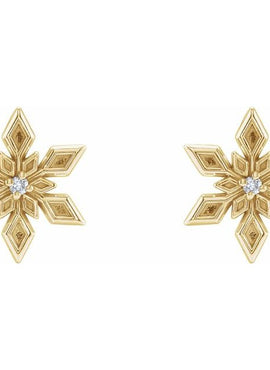 Platinum .0075 CTW Natural Diamond Snowflake Earrings