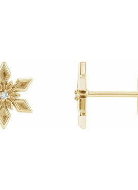 Platinum .0075 CTW Natural Diamond Snowflake Earrings