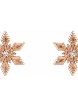 Platinum .0075 CTW Natural Diamond Snowflake Earrings