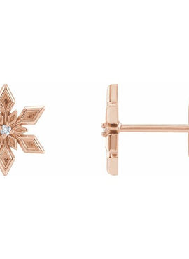 Platinum .0075 CTW Natural Diamond Snowflake Earrings