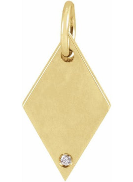 14K Rose Gold .005 CT Natural Diamond Rhombus 16-18