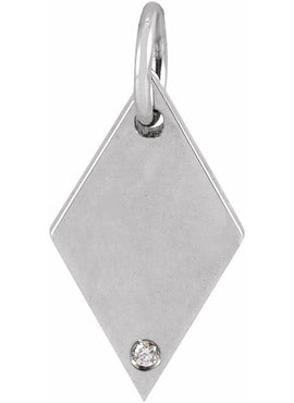 14K Rose Gold .005 CT Natural Diamond Rhombus 16-18