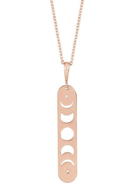 Sterling Silver .01 CTW Natural Diamond Moon Phase Bar 16-18