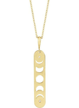 Sterling Silver .01 CTW Natural Diamond Moon Phase Bar 16-18