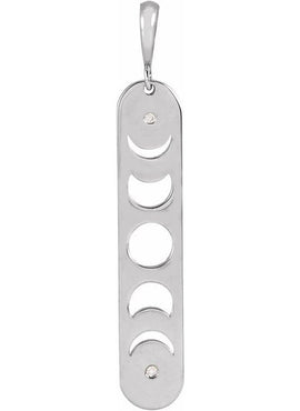 Sterling Silver .01 CTW Natural Diamond Moon Phase Bar 16-18