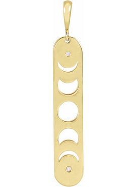 Sterling Silver .01 CTW Natural Diamond Moon Phase Bar 16-18