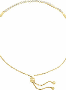 14K Yellow Gold 1/2 CTW Natural Diamond Bolo 9 1/2