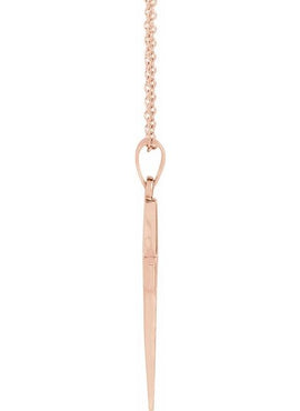 14K Rose Gold Cross Pendant